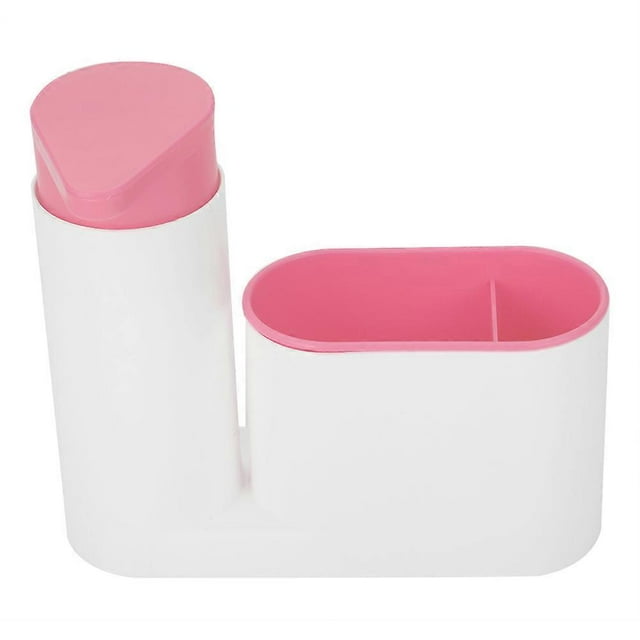 Kit de Rangement pour Éponge de Lavage Multifonctionnel Détergent pour Évier Distributeur de Savon (Rose)