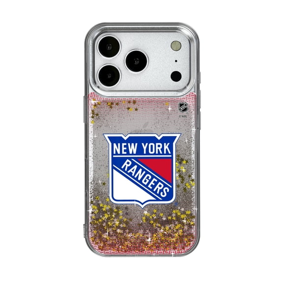 New York Rangers Linen Logo iPhone Glitter Case