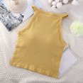 thumbnail image 4 of vigerkar Padded Tank Tops for Women Summer Built-in Bra Camisolse High Neck Casual Cami Tanks Top Sleeveless Basic Shirts (Yellow, One Size), 4 of 4