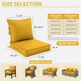 thumbnail image 2 of Kimunuk Outdoor Seat Cushion Set, 22" X 24" X 4" Water-Resistant & Fade-Resistant Patio Furniture Replacement Cushions with Handle and Straps for Sofa Chair, Yellow, 2 of 7