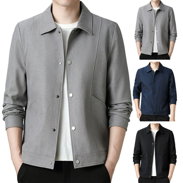 LOVZFMLL Men's Golf Jacket Lightweight Casual Laydown Collar Windbreakers Button Down Spring Fall Golf Coats Outerwear with Pockets