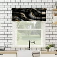 thumbnail image 2 of Black Kitchen Valance, Marble Gold Black Ombre Abstract Small Window Treatments for Kitchen Living Room Bathroom Cafe Decor Rod Pocket Modern Elegant Valances 54x18 Inch, 1 Panel, 2 of 4