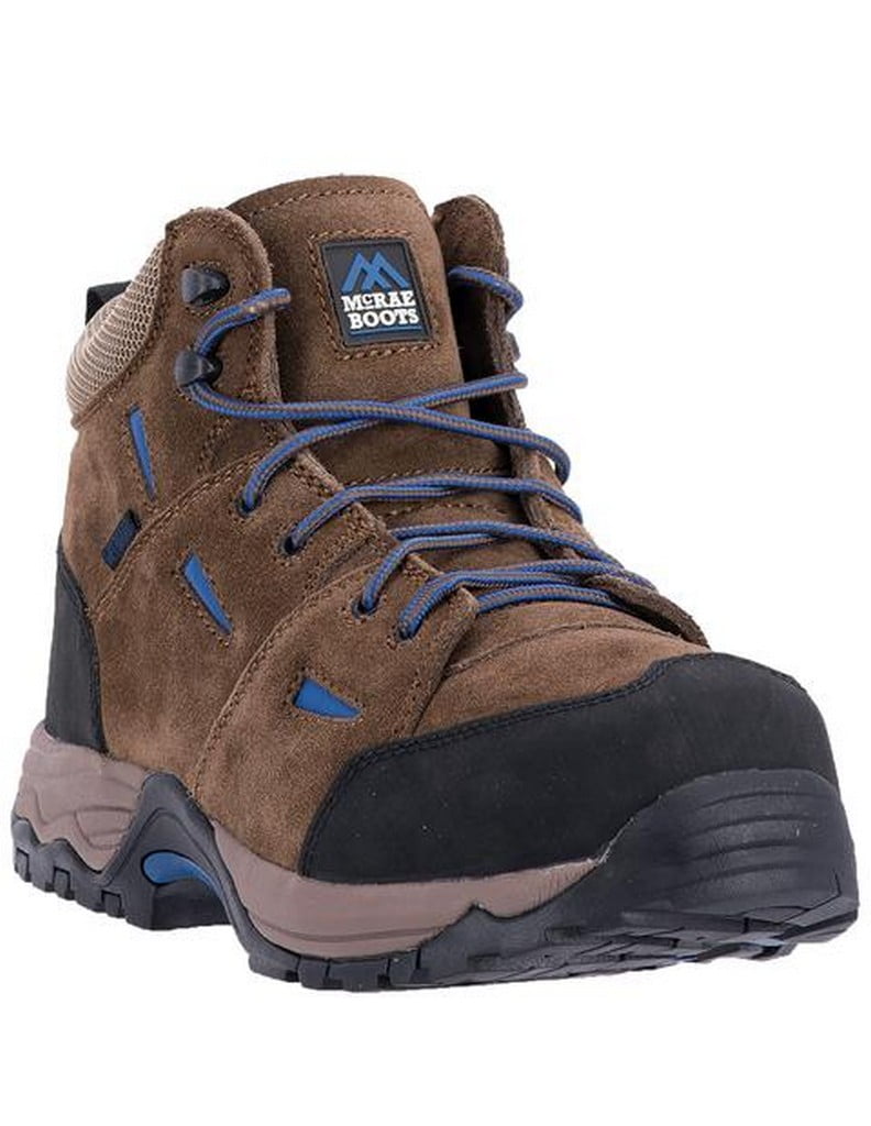 McRae Industrial Work Boots Mens Suede CT Met Hiker Brown MR83716