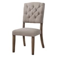 thumbnail image 2 of Set of 4 Linen & Weathered Finish Side Chair, Farmhouse Kitchen Dining Room Chair, Solid Wood Fabric Upholstered Seat Back Chairs (Beige), 2 of 6