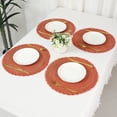 thumbnail image 6 of Unique Bargains Rustic Placemats Set of 6 Placemats Kitchen Table Mat Orange, 6 of 6
