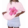 thumbnail image 2 of Women Oversized Graphic T Shirt Y2k Short Sleeve Crew Neck Drop Shoulder Loose Fit Tees Summer Preppy Aesthetic Pink S, 2 of 8