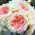 thumbnail image 2 of Enova Home Artificial Peony and Hydrangea Mixed Silk Flowers Arrangement with Clear Glass Vase (Peach), 2 of 4