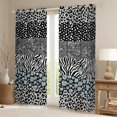 thumbnail image 2 of Leopard Print Curtains,Rustic Cheetah Zebra Skin Patchwork Curtains & Drapes,Glitter Sequins Romantic Blackout Curtains For Living Room,Silver Chic Window Curtains 52''Wx84''L, 2 of 6