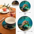 thumbnail image 3 of Sea Turtle Round Woven Potholders Set Trivets for Hot Dishe Heat Resistant Non-Slip Trivets for Cooking and Baking Kitchen Home Decor, 3 of 7