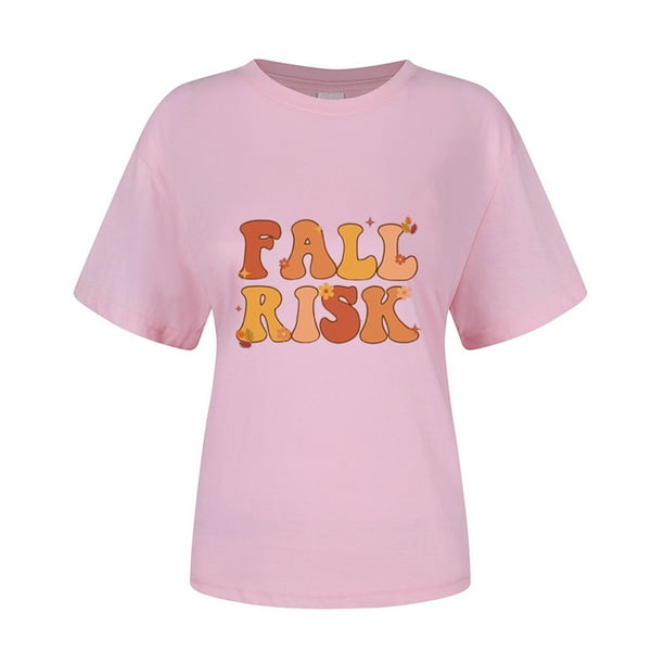 Gibobby Playera de Manga Corta con Cuello Redondo Camiseta manga corta con cuello redondo y estampado el cáncer para mujer(Rosa,CH)