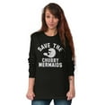 thumbnail image 4 of Save Chubby Mermaids Funny Manatees Plus Size Long Sleeve Graphic Tee Shirt Brisco Brands 2X, 4 of 5