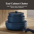 thumbnail image 4 of Country Kitchen Pots and Pans Cookware Set, 16-Piece, Ceramic Coated, Removable Handle, Denim, 4 of 9