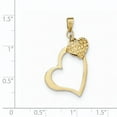thumbnail image 2 of Finest Gold 14K Yellow Gold Polished & Diamond-Cut Open & Puffed 3D Heart Pendant, 2 of 2