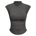 thumbnail image 4 of Hauaitttt Women’s Summer Slim Fit Sleeveless Tank Top High Neck Basic Casual Stretch Camisole for Daily Wear Any Day, 4 of 7