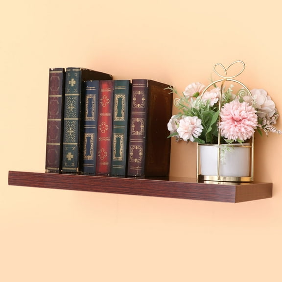FRCOLOR Brown Single Layer Plastic Bookshelf for Storage Great for Home Office or Classroom 12.5 Inches Wide