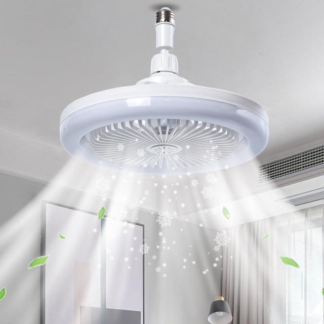 Feltree Remote Control Ceiling Fan Light, 30W 9.8 Inch Silent 3-Speed Adjustable Fan with Dimmable LED for Home and Bedroom