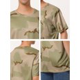 thumbnail image 6 of INSPIRE CHIC Men's T-Shirts Snake Print Regular Fit Breathable Short Sleeve Tee 38 Khaki Camouflage, 6 of 6