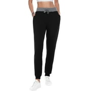 YUNDAI Women's Stretch Sweatpants Cozy Joggers Pants Tapered Active Yoga Lounge Travel Pants with Pockets