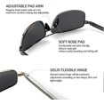 thumbnail image 4 of Ultralight Rectangular Polarized Sunglasses UV400 Men's Grey, 4 of 5