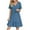 Blue, variant on Casual Dresses for Women Summer 2025 Trendy Short Sleeve V Neck A Line Pleated Ruffle Flowy Loose Midi Beach Dress