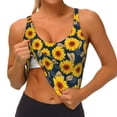 thumbnail image 3 of Balery Sunflowers Pattern Racerback Sports Bras for Women - Padded Seamless High Impact Support for Yoga Gym Workout Fitness-Medium, 3 of 8