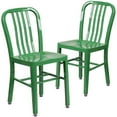 thumbnail image 1 of Commercial Grade 2 Pack Green Metal Indoor-Outdoor Chair, 1 of 9