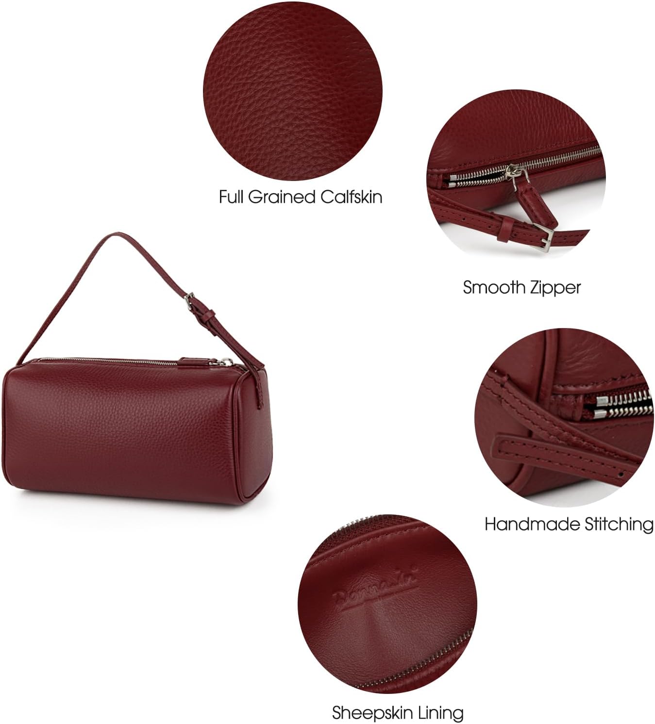 Kwuty Premium Full-Grained Leather Crossbody Purses for Women, Hobo Bags for Women Crossbody with Adjustable Strap