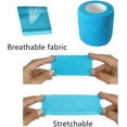 thumbnail image 6 of PINHEN 6 Pack 2" x 5 Yards Self Adhesive Bandage Breathable Cohesive Wrap Self Adherent Vet Tape Self Stick Bandage Wrap for Sports, Athletic, Wrist, Ankle, 6 of 7