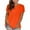 Orange, variant on Patlollav Womens Tops Ladies Fashion Solid Round Neck Short Sleeve T-Shirt Blouse Loose Tops