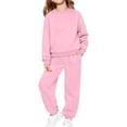 thumbnail image 2 of Blekii Childrens Unisex Sweatshirt Sweatpants Set, Children's Unisex Sweatshirt & Sweatpants Set, Solid Color Two Piece for Boys Girls, Casual Play Wear for Fall Winter Solid Color Two Piece, 2 of 6