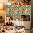 thumbnail image 7 of Fall Maple Leaf Valances for Windows, 54 x 18in, Blue Green Orange Leaves Pastoral Linen Rod Pocket Kitchen Valance Curtain Light Filtering Window Treatments for Living Room Bedroom, 1 Panel, 7 of 7