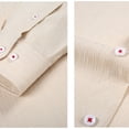 thumbnail image 4 of Zylanna Men's Button up Shirts, Striped Breathable Turndown Collar Long Sleeve Casual Shirts for Men Beige, 4 of 5
