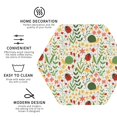 thumbnail image 3 of Zufioo Ladybug And Wild Flowers Print Leather Coaster Set, Decorative PVC Coasters 4-pack - Scald and Stain-resistant, Suitable for Home, Cafes, Restaurants-Hexagon, 3 of 6