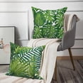 thumbnail image 5 of Green Tropical Leaves Pillow Cover 16x16 Inch,Set of 4 Summer Palm Tree Cushion Cases for Couch Sofa Bed Home Decor, 5 of 6