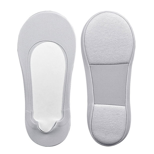 Zhuge 6 pares de calcetines invisibles para mujer, antideslizantes, de corte bajo, con forro invisible para uso informal y formal, suaves y elásticos, color gris