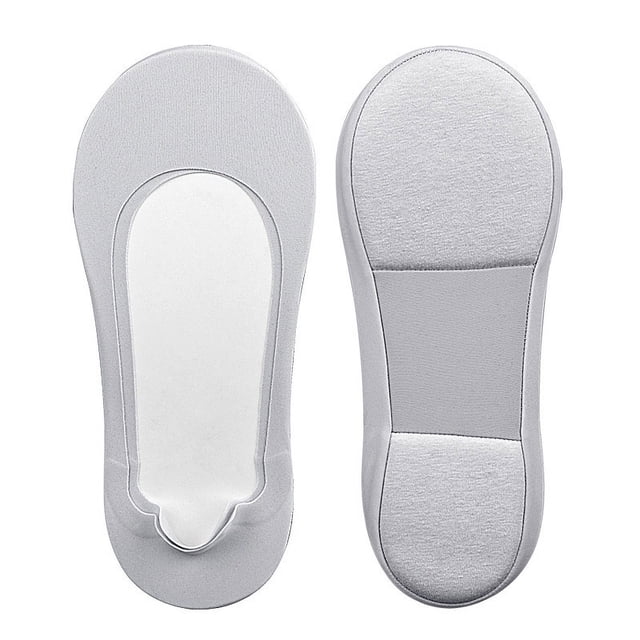 Zhuge 10 pares de calcetines invisibles para mujer, antideslizantes, de corte bajo, con forro invisible para uso informal y formal, suaves y elásticos, color gris