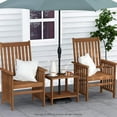 thumbnail image 4 of Tioman Hardwood Side Table with Umbrella Hole, Natural Outdoor Furniture, 4 of 4