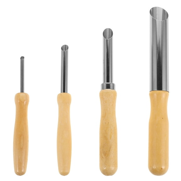 Stainless Steel Clay Hole Puncher Tools with Sharp Blades for Precise Cutting 4pcs Silver