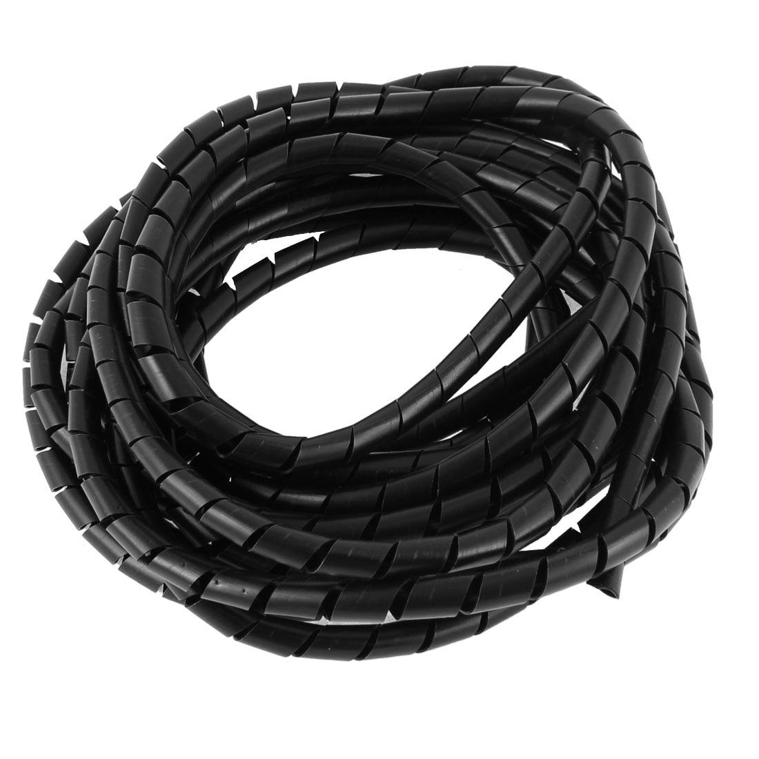 7m x 12mm Flexible PE Polyethylene Spiral Cable Wire Wrap Tube Black 2pcs 190459754705