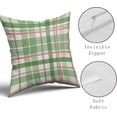 thumbnail image 4 of Blue Teal Pillow Covers 18x18 Set of 2 Light Blue Grey Buffalo Plaid Holiday Decorative Throw Pillows Spring Summer Decorations Pillowcase Cotton Square Cushion Cover Decor for Home Couch Bed Soft, 4 of 6