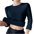 thumbnail image 2 of Amidoa Long Sleeve Womens Sweaters Thermal Fleece Black Warm Winter Pullover Sweaters Cardigans for Women Free Size, 2 of 3