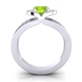 thumbnail image 4 of 2.35 Carat Oval Cut Peridot & Garnet Gemstone Latest Design Ring for Birthday Present 14K White Gold Size 9.5 by Diamond-Capitals, 4 of 8