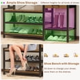 thumbnail image 5 of 7-in-1 Entryway Bench with Coat Rack and 2 Fabric Drawers, Hall Tree with Bench and 3 Storage Cubbies, 3 Storage Shelves and 17 Coat Hooks, Rustic Brown, 5 of 10