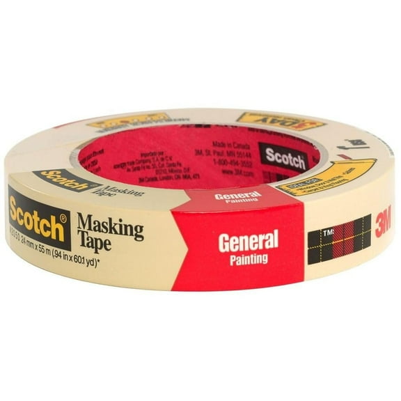 2 Pack 3M 2050-24A 1" x 60-yd Scotch Masking Tape for General Painting