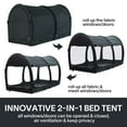 thumbnail image 6 of Twin Size Bed Tent Canopy - Pop Up Privacy Sleeping Tent for Indoor Use, Light Reducing & Breathable Grey Cottage Design, Portable Frame with Mesh Windows, 75 x 39 x 47 Inches, Black, 6 of 11