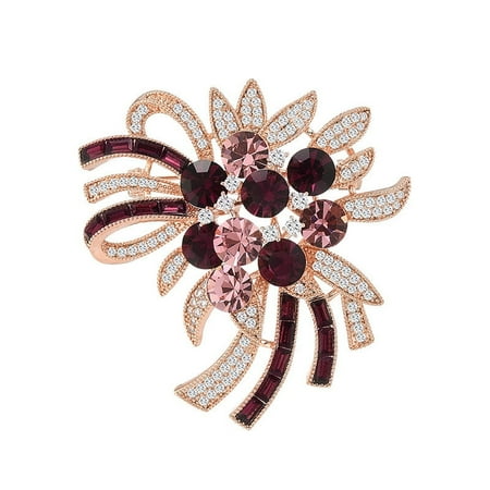 Flower Fireworks Brooch, Pink Red Zircon Jewelry Accessories