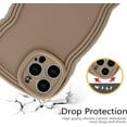 thumbnail image 6 of for iPhone 15 Pro Max Case Curly Wave Frame Cute Aesthetic Wavy Pattern Case for Women Girls, Slim TPU Shockproof Protective Bumper Case for iPhone 15 Pro Max 6.7 Inch, Khaki, 6 of 14