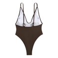 thumbnail image 6 of REORIAFEE Women One Piece Swimsuit Push Up Bathing Suit Slimming Swimwear Tropical Beachwear Backless Deep V Bikini Wireless Swimwear Coffee M, 6 of 7
