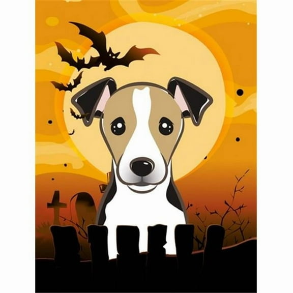 Carolines Treasures BB1819CHF Halloween Jack Russell Terrier Flag Canvas House Size