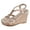 Gold, variant on Women's Espadrilles Wedge Sandals Dressy Platform Elatic Ankle Strap High Heels Casual Summer Comfortable Shoes Orange Size 7